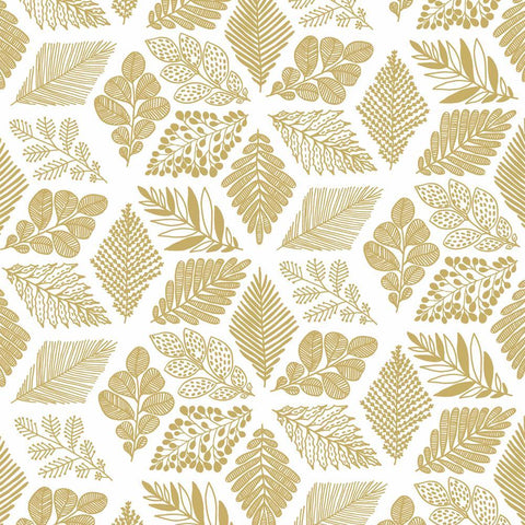 Pure Leaves, gold Beverage Napkins