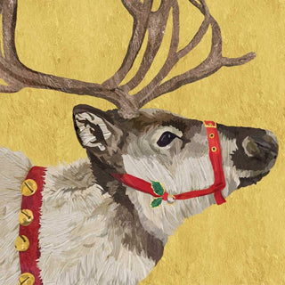 Yuletide Reindeer, Gold Napkins