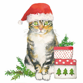 Christmas Kitty Beverage Napkins