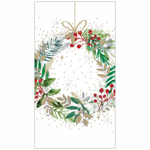 Festive Wreath guest towel / buffet napkin