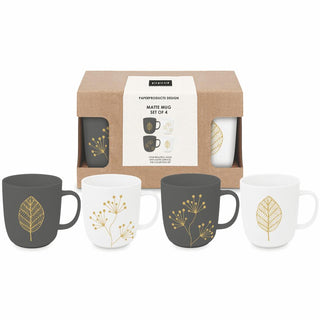 Pure Gold Leaves & Berries Boxed Mug Set (S/4)