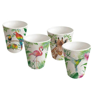 Tropical Flamingo Bamboo Tumbler, Set of 4