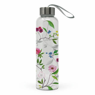 Flower Power Glass Water Bottle